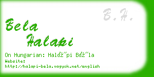 bela halapi business card